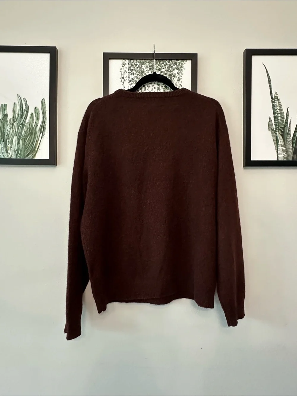Alan Flusser Men's Chestnut Brown Crewneck Cashmere Sweater Old Money L